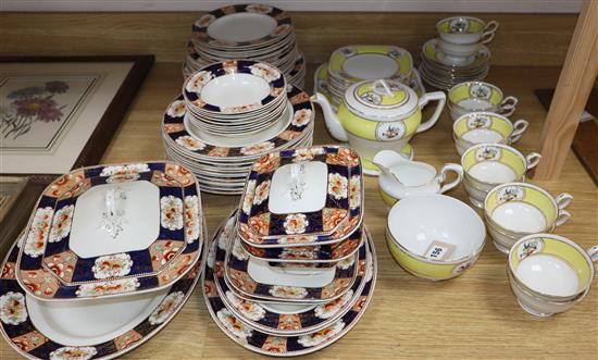 A Wood & Sons Napoli pattern part dinner service and a Staffordshire teaset